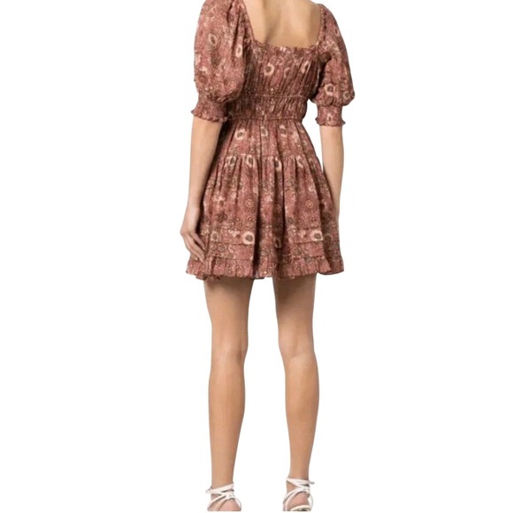 Ulla Johnson "Juniper" Mini Dress Rosebud Floral, Smocked, Puff Sleeves Sz 2 - Picture 3 of 13